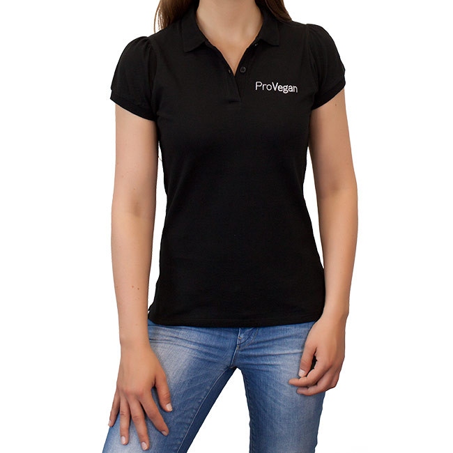 ProVegan Poloshirt Woman (schwarz)